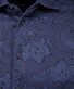 Ragman Subtle Jacquard Paisley Pattern Soft Knit Overhemd Marine