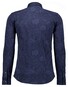 Ragman Subtle Jacquard Paisley Pattern Soft Knit Overhemd Marine