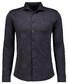 Ragman Subtle Jacquard Paisley Pattern Soft Knit Overhemd Zwart