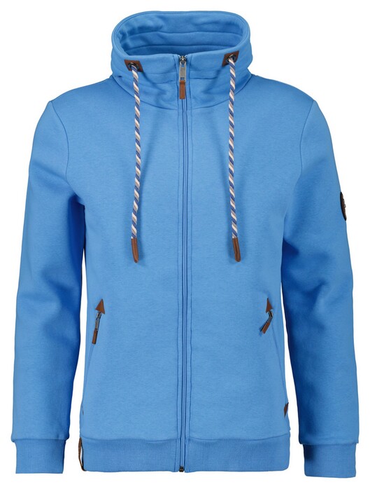 Ragman Summer Sweat Cardigan High Zip Multicolor Drawstring Vest Licht Blauw