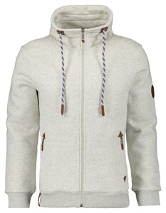 Ragman Summer Sweat Cardigan High Zip Multicolor Drawstring Vest Licht Grijs