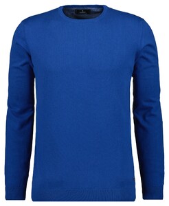 Ragman Supersoft Knit Pullover Knitted Elbow Patches Trui Blauw