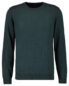 Ragman Supersoft Knit Pullover Knitted Elbow Patches Trui Donker Groen Melange