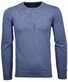 Ragman Supersoft Knit Pullover Knitted Elbow Patches Trui Duivenblauw