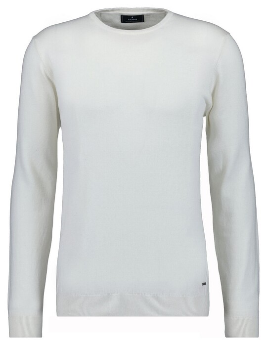 Ragman Supersoft Knit Pullover Knitted Elbow Patches Trui Ecru