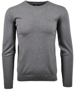 Ragman Supersoft Knit Pullover Knitted Elbow Patches Trui Grijs