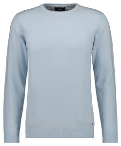 Ragman Supersoft Knit Pullover Knitted Elbow Patches Trui Ice Blue