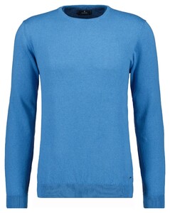Ragman Supersoft Knit Pullover Knitted Elbow Patches Trui Licht Blauw Melange