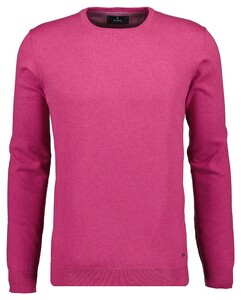 Ragman Supersoft Knit Pullover Knitted Elbow Patches Trui Magenta