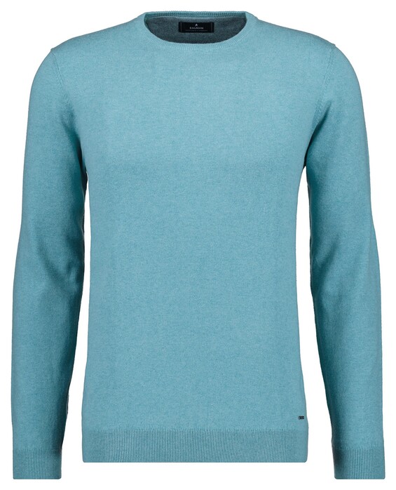 Ragman Supersoft Knit Pullover Knitted Elbow Patches Trui Mint