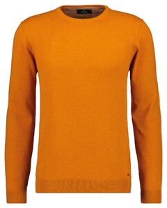 Ragman Supersoft Knit Pullover Knitted Elbow Patches Trui Oranje