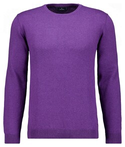 Ragman Supersoft Knit Pullover Knitted Elbow Patches Trui Paars