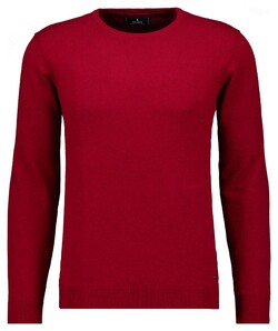 Ragman Supersoft Knit Pullover Knitted Elbow Patches Trui Rood