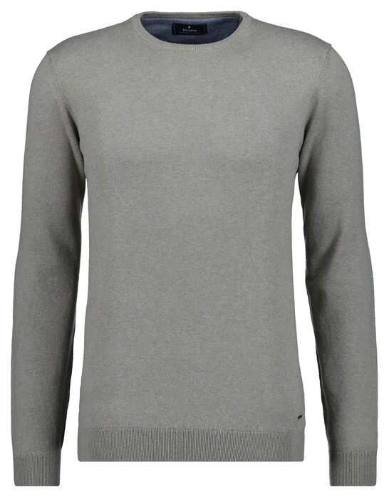 Ragman Supersoft Knit Pullover Knitted Elbow Patches Trui Taupe