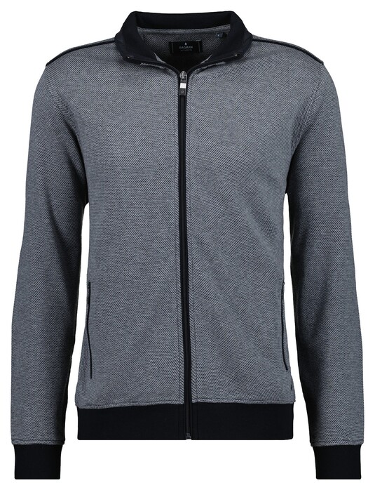 Ragman Sweat Cardigan Jacket Minimal Texture Side Pockets Vest Zwart