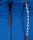 Ragman Sweat Cardigan Stand Up Drawstring Collar Vest Blauw
