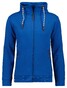 Ragman Sweat Cardigan Stand Up Drawstring Collar Vest Blauw