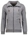 Ragman Sweat Cardigan Stand Up Drawstring Collar Vest Grijs