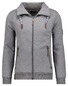 Ragman Sweat Cardigan Stand Up Drawstring Collar Vest Grijs
