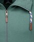 Ragman Sweat Cardigan Stand Up Drawstring Collar Vest Groen