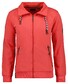 Ragman Sweat Cardigan Stand Up Drawstring Collar Vest Rood