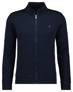 Ragman Sweat Jacket Cardigan Zip With Side Pockets Vest Donker Blauw