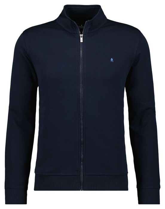 Ragman Sweat Jacket Cardigan Zip With Side Pockets Vest Donker Blauw