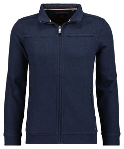 Ragman Sweat Jacket Stand Up Zip Collar Vest Donker Blauw