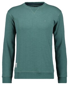 Ragman Sweat Tow-Tone Look Slub Jersey Trui Groen