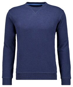 Ragman Sweat Tow-Tone Look Slub Jersey Trui Jeans Blauw