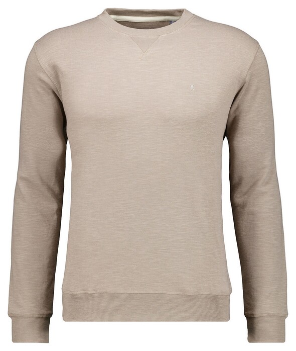 Ragman Sweat Tow-Tone Look Slub Jersey Trui Walnut