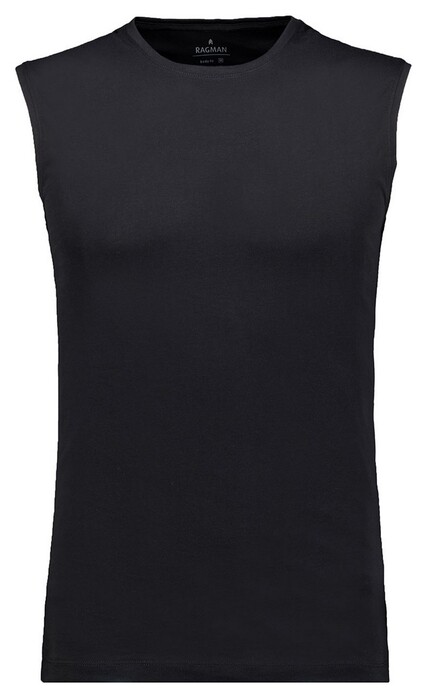Ragman Tank Top Round Neck 2Pack Underwear Black