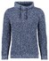 Ragman Texture Knit Stand Up Maseltov Drawstring Collar Trui Blauw-Grijs