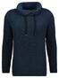 Ragman Texture Knit Stand Up Maseltov Drawstring Collar Trui Blauw-Groen