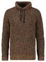 Ragman Texture Knit Stand Up Maseltov Drawstring Collar Trui Groen-Beige
