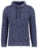 Ragman Texture Knit Stand Up Maseltov Drawstring Collar Trui Night Blue-Grey