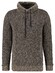 Ragman Texture Knit Stand Up Maseltov Drawstring Collar Trui Taupe-Grijs