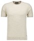 Ragman Texture Knit Tone-In-Tone Short Sleeve Round Neck Pullover Ecru