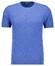 Ragman Texture Knit Tone-In-Tone Short Sleeve Round Neck Trui Royal Blue