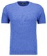 Ragman Texture Knit Tone-In-Tone Short Sleeve Round Neck Trui Royal Blue