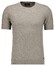 Ragman Texture Knit Tone-In-Tone Short Sleeve Round Neck Trui Walnut