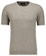 Ragman Texture Knit Tone-In-Tone Short Sleeve Round Neck Trui Walnut