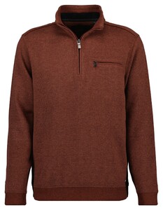 Ragman Troyer Zip Collar Chest Pocket Trui Burnt Orange