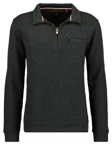 Ragman Troyer Zip Collar Chest Pocket Trui Donker Groen
