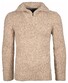 Ragman Troyer Zip Cotton Knit Pullover Elbow Patches Beige Melange
