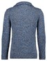 Ragman Troyer Zip Cotton Knit Pullover Elbow Patches Trui Blauw-Grijs
