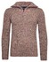 Ragman Troyer Zip Cotton Knit Pullover Elbow Patches Trui Bordeaux-Bruin
