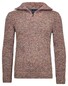 Ragman Troyer Zip Cotton Knit Pullover Elbow Patches Trui Bordeaux-Bruin