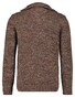 Ragman Troyer Zip Cotton Knit Pullover Elbow Patches Trui Bordeaux-Bruin