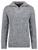 Ragman Troyer Zip Cotton Knit Pullover Elbow Patches Trui Grijs Melange